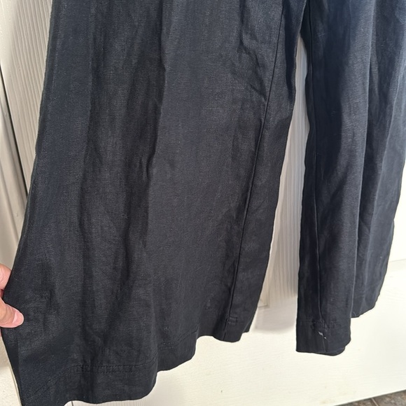 NWOT Madewell Sleeveless Wide-leg Jumpsuit in 100% Linen Front button Black Sz 2 - Picture 13 of 16